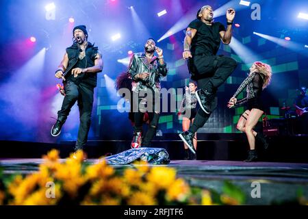 Skanderborg, Danemark. 03 août 2023. Le chanteur, auteur-compositeur et danseur américain Jason Derulo donne un concert live lors du festival de musique danois SmukFest 2023 à Skanderborg. (Crédit photo : Gonzales photo/Alamy Live News Banque D'Images