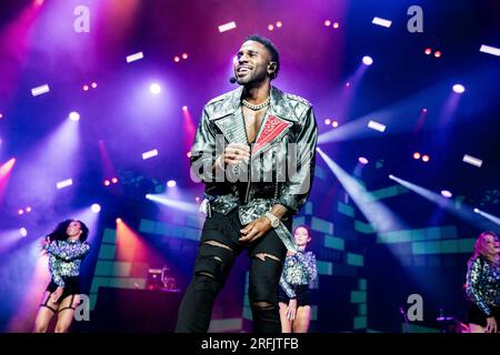 Skanderborg, Danemark. 03 août 2023. Le chanteur, auteur-compositeur et danseur américain Jason Derulo donne un concert live lors du festival de musique danois SmukFest 2023 à Skanderborg. (Crédit photo : Gonzales photo/Alamy Live News Banque D'Images