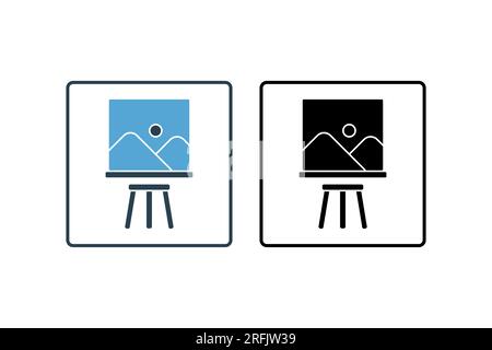 Icône du tableau de toile. icône associée à la peinture. Surface à peindre. style d'icône solide. Conception vectorielle simple modifiable Illustration de Vecteur