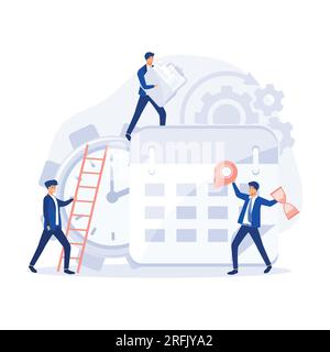 Gestion du temps. Projets et délais, illustration moderne vectorielle plate Illustration de Vecteur