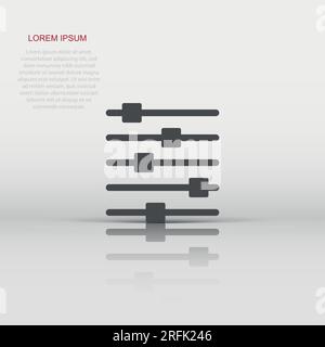 Contrôler l'icône de volume dans la télévision style. Réglage audio sign vector illustration sur fond blanc isolé. Concept commercial filtre. Illustration de Vecteur