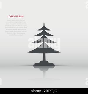 Icône de l'arbre de conifère de style plat.Illustration du vecteur de flore de sapin sur fond blanc isolé.Concept commercial du signe écologique. Illustration de Vecteur