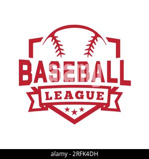 Emblème du bouclier de la ligue de baseball. Design graphique pour t-shirt. Vecteur et illustration. Illustration de Vecteur