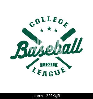 Logo de la ligue de baseball universitaire. Design graphique pour t-shirt. Vecteur et illustration. Illustration de Vecteur