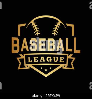 Emblème du bouclier de la ligue de baseball. Design graphique pour t-shirt. Vecteur et illustration. Illustration de Vecteur