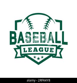 Emblème du bouclier de la ligue de baseball. Design graphique pour t-shirt. Vecteur et illustration. Illustration de Vecteur