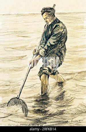 Le pêcheur de coquillages de Vincent Van Gogh. Original du Rijksmuseum. Banque D'Images