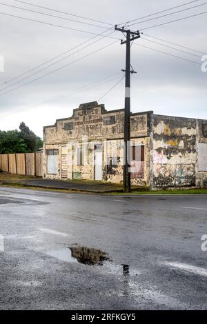 Bâtiment de l'ancien magasin général, près de Manaia, Taranaki, Île du Nord, Nouvelle-Zélande Banque D'Images