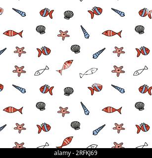 motif de poisson vecteur sur fond blanc isolé Illustration de Vecteur