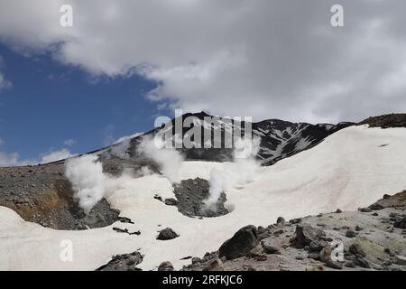 Vue d'Asahidake (Mont Asahi) au Japon Banque D'Images