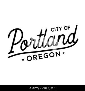 Conception de lettrage de la ville de Portland. Portland, Oregon conception typographique. Vecteur et illustration. Illustration de Vecteur