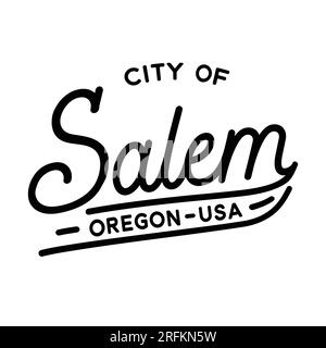 Ville de Salem, Oregon, États-Unis. Conception typographique Salem. Vecteur et illustration. Illustration de Vecteur