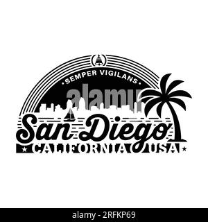 San Diego, Californie. Modèle de conception de logo. Vecteur et illustration. Illustration de Vecteur