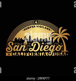 San Diego, Californie. Modèle de conception de logo. Vecteur et illustration. Illustration de Vecteur