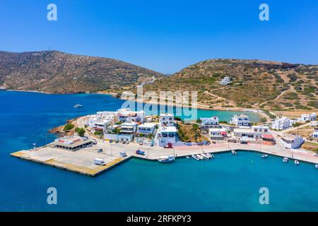 Le port pittoresque de l'île de Lipsi, Dodécanèse, Grèce Banque D'Images