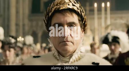 NAPOLEON 2023 Columbia/Apple TV film avec Joaquin Phoenix. La scène du couronnement à notre Dame 1804. Banque D'Images