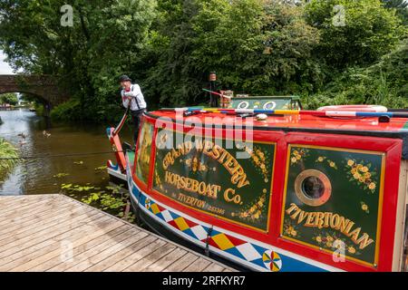 Grand Western Horseboat Company, Grand Western Canal, Tiverton Banque D'Images