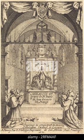 'Jacques Callot, Frontispice pour les miracles et Grâces de notre-Dame de 'bon-secours-les-Nancy', gravure, Collection Rosenwald, 1949.5,251' Banque D'Images