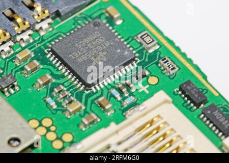 gros plan des cartes de circuits imprimés, application universelle des produits de haute technologie actuels, en particulier dans la technologie INFORMATIQUE. Banque D'Images