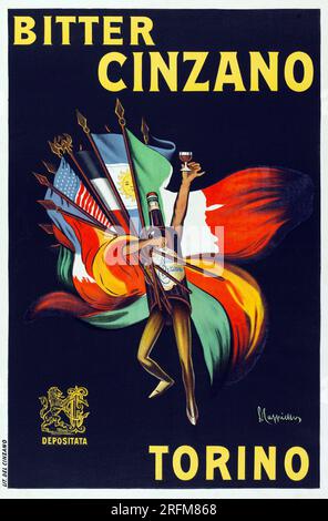 Bitter Cinzano Torino, 1912 - Publicité d'affiche d'alcool vintage par Leonetto Cappiello Banque D'Images