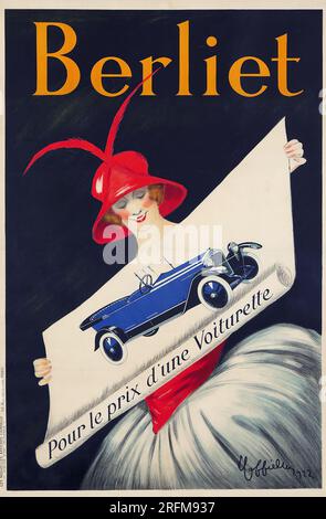 Berliet. Affiche publicitaire de voiture vintage par Leonetto Cappiello 1922 Banque D'Images