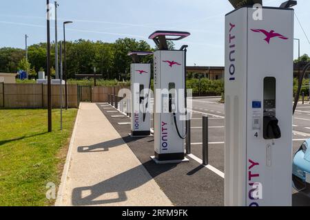 Borne de recharge Ionity EV Longvilliers A10 France Banque D'Images