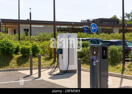 Borne de recharge Ionity EV Longvilliers A10 France Banque D'Images