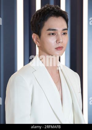 Séoul, Corée du Sud. 4 août 2023. L'acteur sud-coréen Yoo Seung-ho assiste à un photocall pour l'événement Pop-Up Open Estee Lauder Launge à Séoul, en Corée du Sud, le 4 août 2023. (Photo : Lee Young-ho/Sipa USA) crédit : SIPA USA/Alamy Live News Banque D'Images