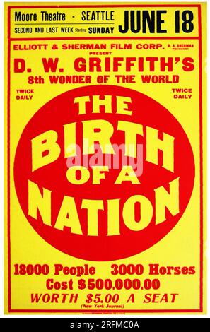 The Birth of a Nation », un film américain muet sorti en 1915. Banque D'Images