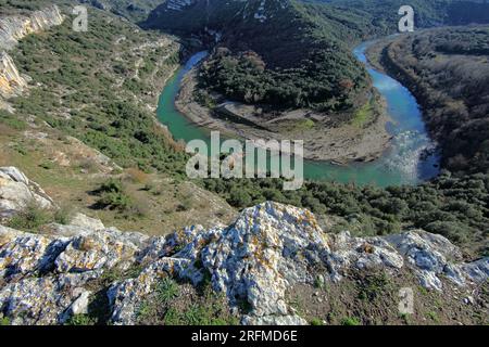 France, département du Gard,, Sainte-Anastasie, Russan les Gorges du Gardon, le méandre du Castellas Banque D'Images