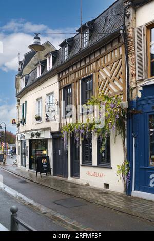 France, région hauts de France, somme, Baie de somme, Saint-Valery-sur-somme, rue de la Ferté, Banque D'Images