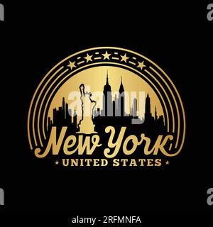 New York, États-Unis. Modèle de conception de logo. Vecteur et illustration. Illustration de Vecteur