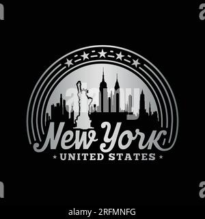 New York, États-Unis. Modèle de conception de logo. Vecteur et illustration. Illustration de Vecteur