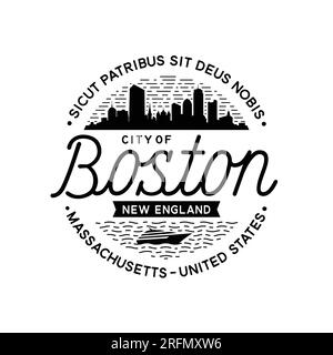 Boston, Massachusetts modèle de conception vectorielle. Illustration de Vecteur