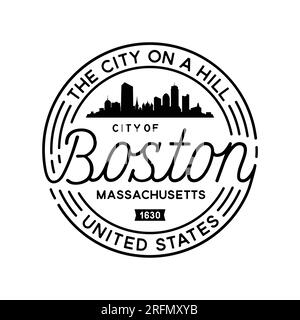 Modèle de conception Boston Vector. Logotype Boston Massachusetts. Vecteur et illustration. Illustration de Vecteur