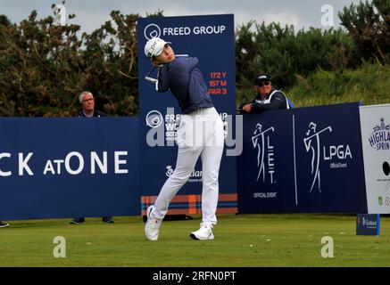 4 août 2023. Irvine, Écosse, Royaume-Uni. Hinako Shibuno au 4e jour 2. Crédit : CDG/Alamy Live News Banque D'Images