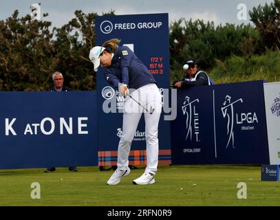 Scottish Womens golf Open, Dundonald Links, 04/08/23.. 4 août 2023. Irvine, Écosse, Royaume-Uni. Hinako Shibuno au 4e jour 2. Crédit : CDG/Alamy Live News Banque D'Images