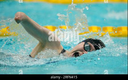 La Grande-Bretagne Toni Shaw dans la finale féminine du 400m Freestyle S9 au cours de la cinquième journée des Championnats du monde de para-natation 2023 au Manchester Aquatics Centre, Manchester. Date de la photo : Vendredi 4 août 2023. Banque D'Images