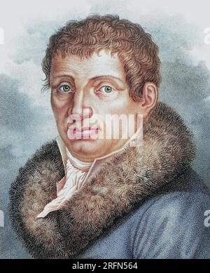 Joseph-Louis Lagrange (1736-1813), également connu sous le nom de Giuseppe Luigi Lagrangia, mathématicien et astronome italien-français, qui a apporté des contributions significatives aux domaines de l'analyse, de la théorie des nombres et de la mécanique classique et céleste.Gravure et gravure en pointillé par Luigi Rados après un dessin de Roberto Focosi, vers 1827. Banque D'Images
