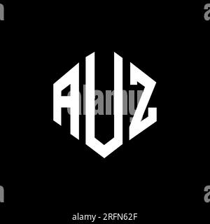 Conception de logo de lettre AUZ avec forme de polygone. Conception de logo en forme de polygone et de cube AUZ. Modèle de logo vectoriel AUZ hexagone couleurs blanches et noires. AUZ monogr Illustration de Vecteur