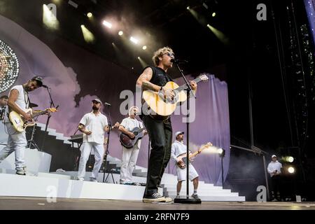 Skanderborg, Danemark. 04th, août 2023. Le chanteur et compositeur pop danois Christopher donne un concert live lors du festival de musique danois SmukFest 2023 à Skanderborg. (Crédit photo : Gonzales photo - Lasse Lagoni). Banque D'Images