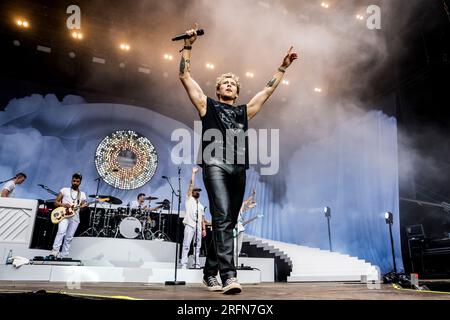 Skanderborg, Danemark. 04th, août 2023. Le chanteur et compositeur pop danois Christopher donne un concert live lors du festival de musique danois SmukFest 2023 à Skanderborg. (Crédit photo : Gonzales photo - Lasse Lagoni). Banque D'Images