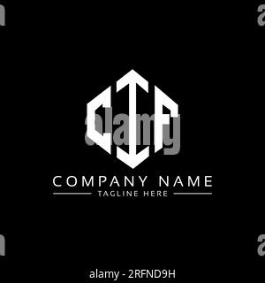 Conception de logo de lettre CIF avec forme de polygone. Conception de logo en forme de polygone et de cube CIF. Modèle de logo vectoriel hexagone CIF couleurs blanches et noires. CIF monogr Illustration de Vecteur