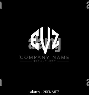 Logo de lettre EVZ avec forme de polygone. Logo en forme de polygone et de cube EVZ. Modèle de logo vectoriel EVZ hexagone couleurs blanches et noires. Monogr. EVZ Illustration de Vecteur
