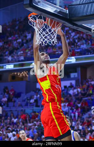 Madrid, Espagne. 04 août 2022. 4 août 2023 ; Wizink Center ; Madrid ; Espagne ; match amical; Coupe du monde de basket-ball FIBA ; Espagne vs Venezuela ; Santi Aldama (Espagne) 900/cordon Press crédit : CORDON PRESS/Alamy Live News Banque D'Images