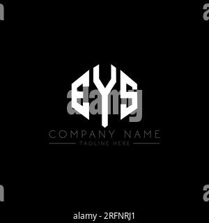Logo de lettre EYS avec forme de polygone. Logo en forme de polygone et de cube EYS. Modèle de logo vectoriel EYS hexagone couleurs blanches et noires. EYS monogr Illustration de Vecteur