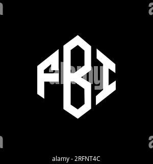 Logo de lettre FBI avec forme de polygone. Logo en forme de polygone et cube FBI. Modèle de logo vectoriel hexagone FBI couleurs blanches et noires. FBI monogr Illustration de Vecteur