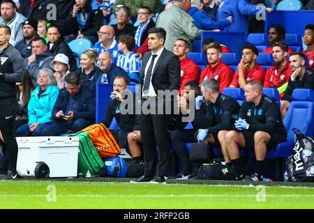 Hillsborough Stadium, Sheffield, Angleterre - 4 août 2023 Xisco Munoz Manager of Sheffield Wednesday - pendant le match Sheffield Wednesday contre Southampton, EFL Championship, 2023/24, Hillsborough Stadium, Sheffield, Angleterre - 4 août 2023 crédit : Arthur Haigh/WhiteRosePhotos/Alamy Live News Banque D'Images