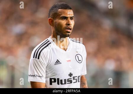 Varsovie, Pologne. 03 août 2023. Juergen Elitim de Legia vu lors du deuxième tour de qualification de l'UEFA Europa Conference League entre Legia Warszawa et le FC Ordabasy Shymkent au Marshal Jozef Pilsudski Legia Warsaw Municipal Stadium. Score final ; Legia Warszawa 3:2 FC Ordabasy Shymkent. Crédit : SOPA Images Limited/Alamy Live News Banque D'Images