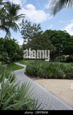 Un chemin sinueux à Palm Beach, Floride. Banque D'Images